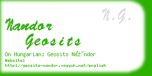 nandor geosits business card
